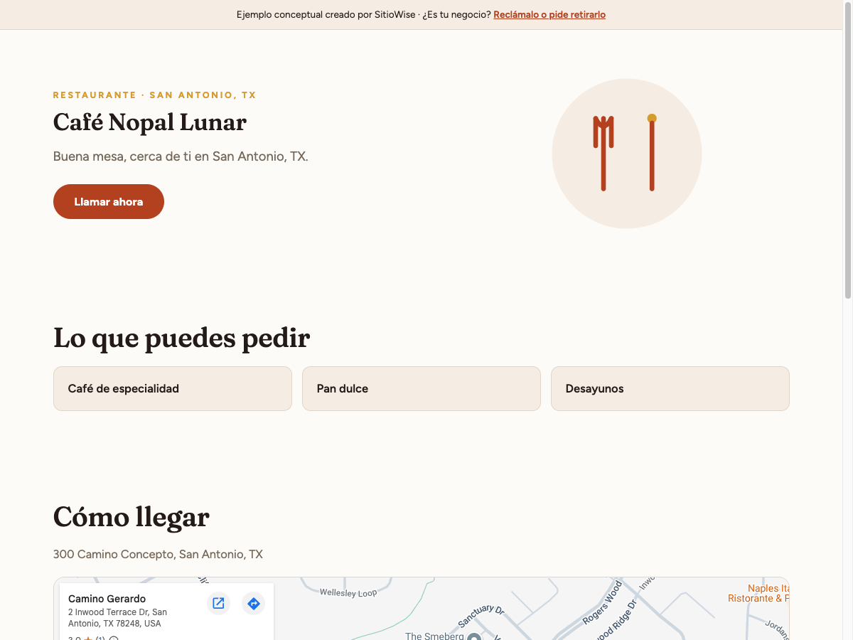 Café Nopal Lunar — demo ficticio